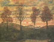 Egon Schiele, Four Trees (mk12)